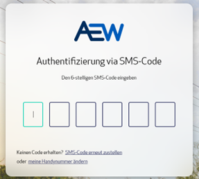 Kundenportal: Authentifizierung via sms-Code