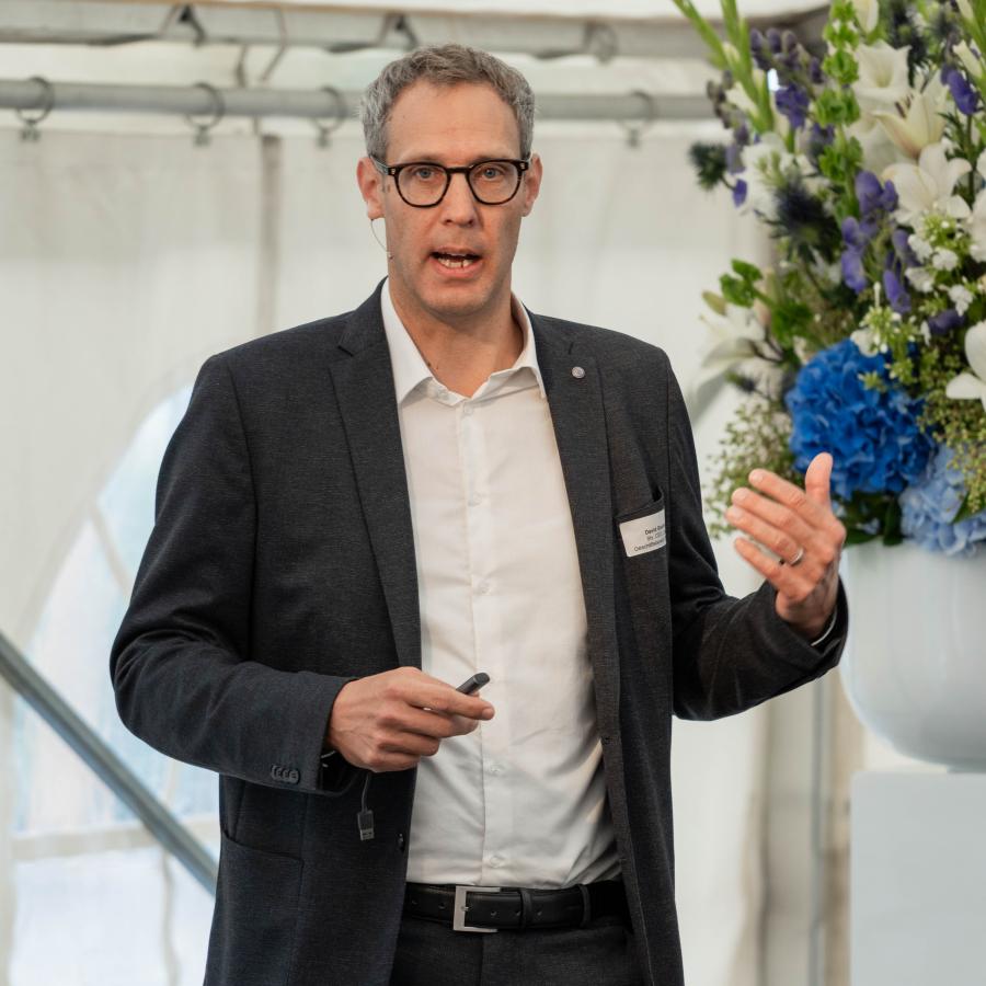 David Gautschi, Leiter Geschäftsbereich Produktion, am Polit-Forum in Bremgarten